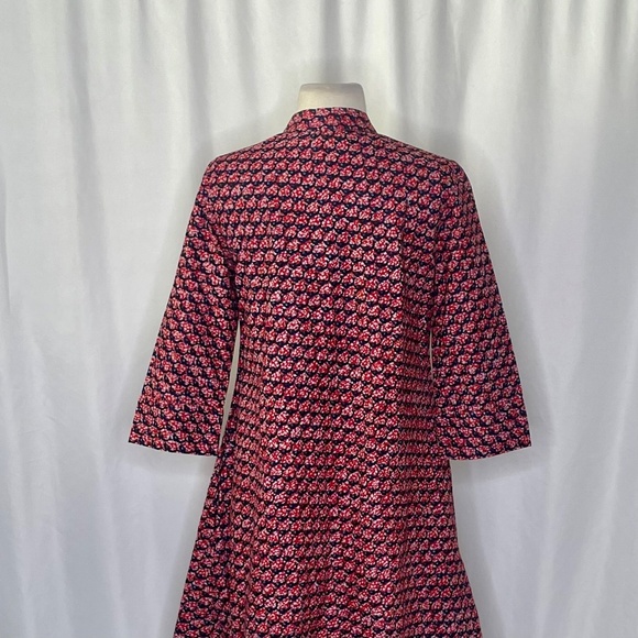 ZURI Batik Schooled Fish Print A-Line Dress Art To Wear Button Down Kenya XS - Picture 8 of 12